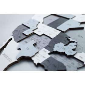 Fali Világtérkép fa puzzle-füstös