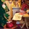 Kinyitható Karácsonyi ház 3D fa puzzle modell