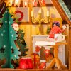 Kinyitható Karácsonyi ház 3D fa puzzle modell