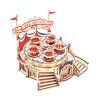 Teáscsésze körhinta 3D fa puzzle modell (zenélő)