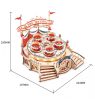 Teáscsésze körhinta 3D fa puzzle modell (zenélő)