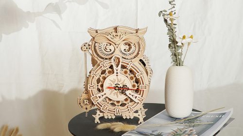 Baglyos óra 3D fa puzzle modell