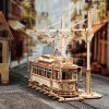 Városi villamos 3D fa puzzle modell