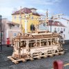 Városi villamos 3D fa puzzle modell
