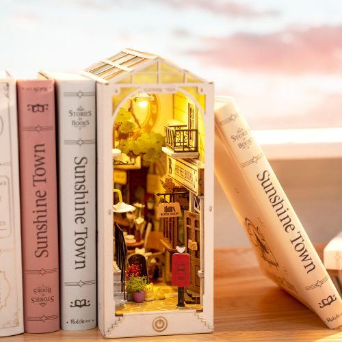 Könyvkuckó Napfény város 3D fa puzzle modell - Book Nook