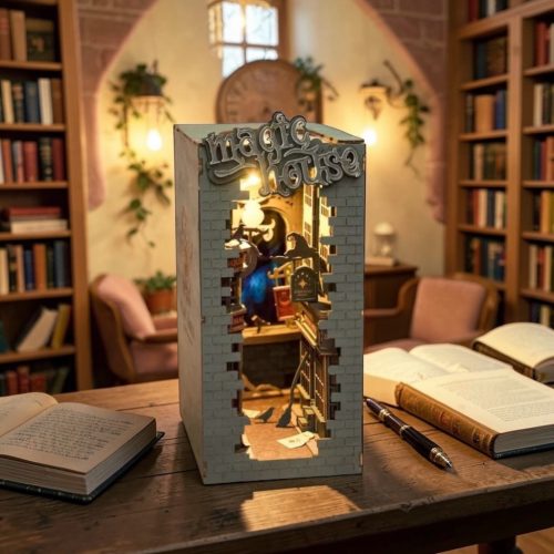 Könyvkuckó Varázsház 3D fa puzzle modell - Book Nook