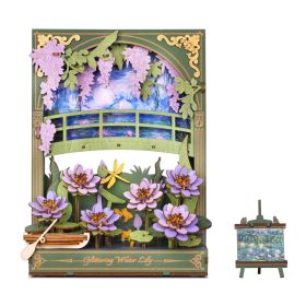 LED világítással díszített Robotime csillogó tavirózsa asztali dekoráció