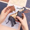 Háborús elefánt 3D fa puzzle modell